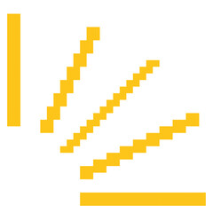 黄色のひらめき表現に使えるあしらいのドット絵 | ピクセルアート | アイデア・エフェクトアイコン