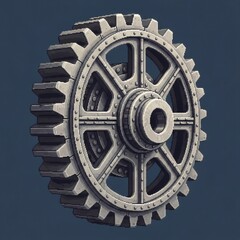 金属製のギアホイールのピクセルアートのクローズアップ画像