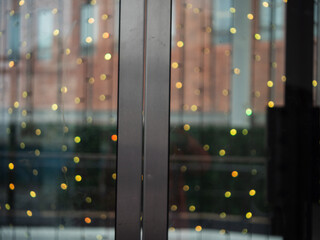 Lift elevator doors closing in shopping mall