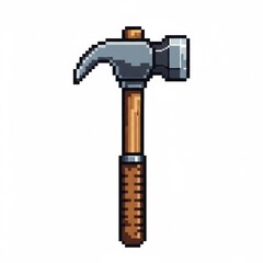 ピクセルアートハンマー木製ハンドルとスチールヘッド