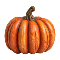 Orange pumpkin isolated on transparent background front view