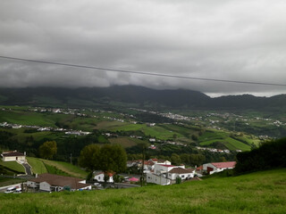 Beautiful nature of Azores. Small villages and deep natural green. © Jan