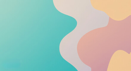 Abstract shapes in pastel colors on gradient background