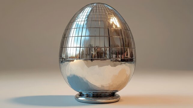 A captivating blend of geometric patterns and spherical harmony is embodied in the abstract grid sphere