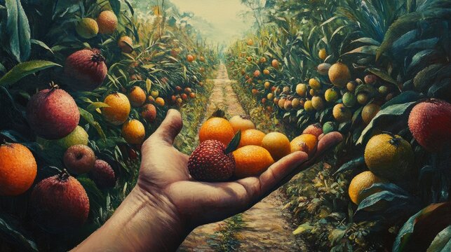 various kinds of fresh fruit on hand