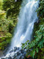 Amazing waterfall on Azores. Sao Miguel Island.