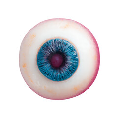 Translucent Eyeball With Blue Iris on Transparent Background