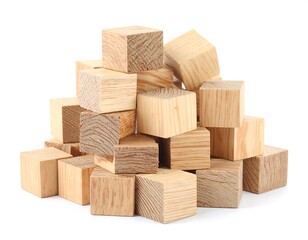 Wooden building blocks in a pile (1)