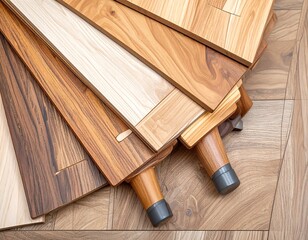 Wooden cabinet doors in various shades