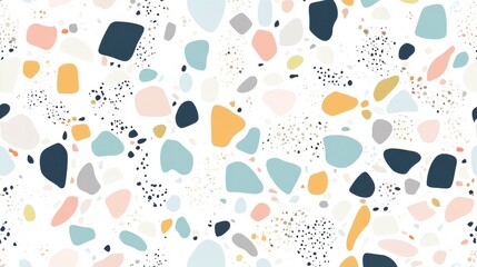 Colorful Pastel Terrazzo Mosaic Pattern with Organic Shapes