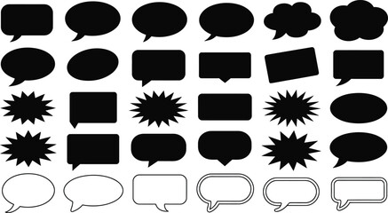 Fototapeta premium Variety of speech bubbles on a white background for communication