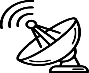 Fototapeta premium Gps or wifi antenna icon vector. Satellite Dish Receiver and Dish Antenna line drawing illustration