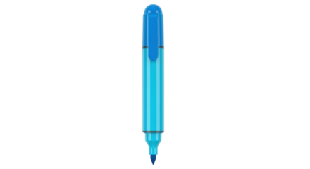 Isolated turquoise marker pen for school or office art drawing supply equipment tool