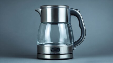 Electric Kettle: Clear glass and stainless steel kettle, sleek design for modern kitchens, perfect for boiling water efficiently. Brew tea in style!