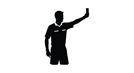 A person holding up a smartphone while taking a photo silhouette