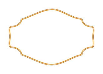 Ornamental gold border in oriental style. Shiny golden luxury 3d frame. Realistic object mockup for photo frame. Indian decorative element. Vector for certificate, stamp, vignette