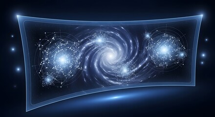 Vast cosmic swirl of galaxies and nebulae illuminated by brilliant starlight in deep space