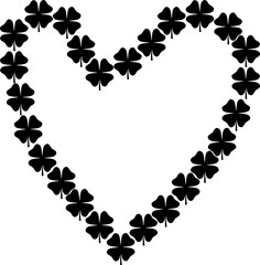 Clovers heart for St. Patrick's Day. Vector illustration