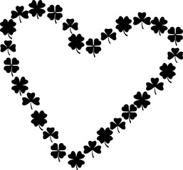 Clovers heart for St. Patrick's Day. Vector illustration