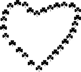 Clovers heart for St. Patrick's Day. Vector illustration