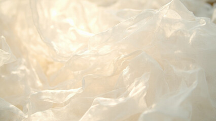 Obraz premium Delicate Fabric Texture: An ethereal and intricate interplay of light and shadow dances across the layers of this delicate fabric, creating a mesmerizing texture.