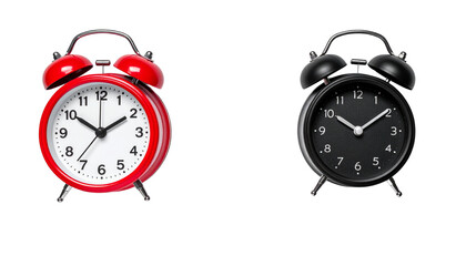  Classic Round Alarm Clock Duo isolated on transparent background