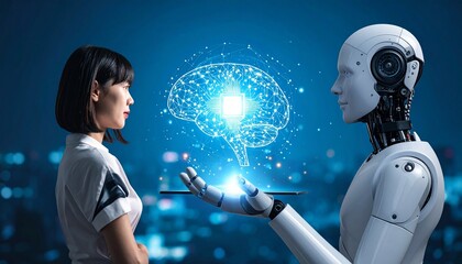 A glowing globe and data nodes hover above a laptop, symbolizing global digital connectivity.