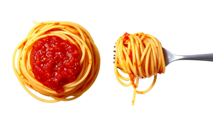 Italian Pasta Variations Collection isolated on transparent background