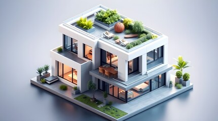 3d render of a modern building