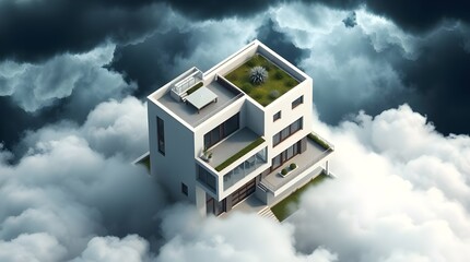 3d render of a modern building