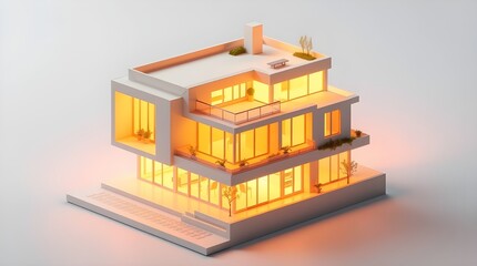 3d render of a modern building