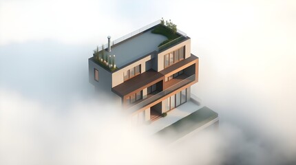 3d render of a modern building