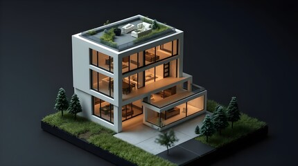 3d render of a building
