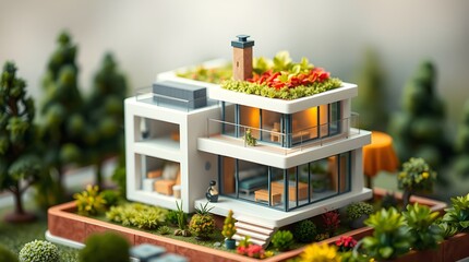 3d render of a modern building