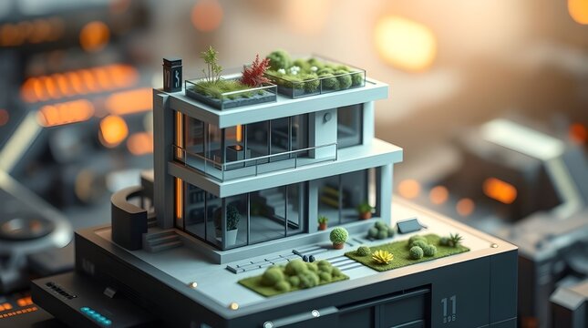 3d render of a modern building - Powered by Adobe