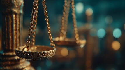 A black and white vector illustration of justice themed scales with symbolic weight, featuring symmetry and balance,