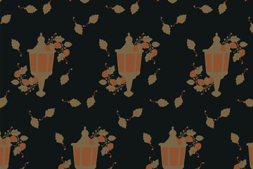 Warmth with Thanksgiving, Autumn harvest Seamless Pattern for Fabric, table linens, greeting cards, scrapbook paper, wall art