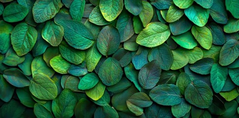 Fototapeta premium The picture is characterized by its vibrant green leaves, intricate details, lush texture, and overall tropical feel