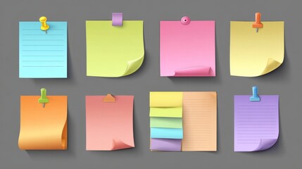 A collection of colorful sticky notes pinned to a surface, a visual reminder, with each one offering a space for messages, thoughts, and crucial details.