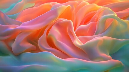 Obraz premium Gentle waves of soft hues combine, producing an abstract fluid effect
