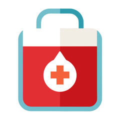 Flat Color Vector Art of a Blood Donation Symbol