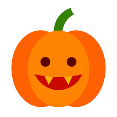 Flat Color Vector Art of a Halloween Pumpkin