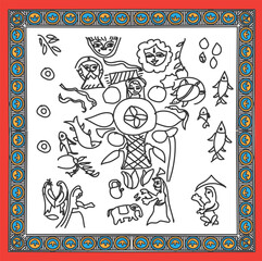  madhubani  style kohbar