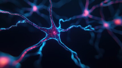 A vibrant depiction of neurons connected by intricate pathways, showcasing the beauty of neural networks in a colorful, digital style.
