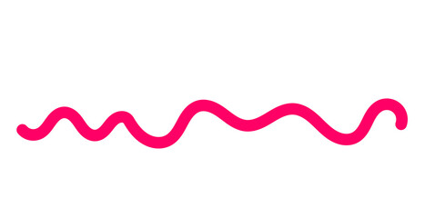 Pink wavy line stroke for abstract divider, decorative element, infographic highlight, and minimal poster design