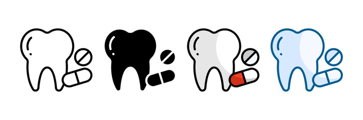 Dental Medicine Icon Set Multiple Style Collection