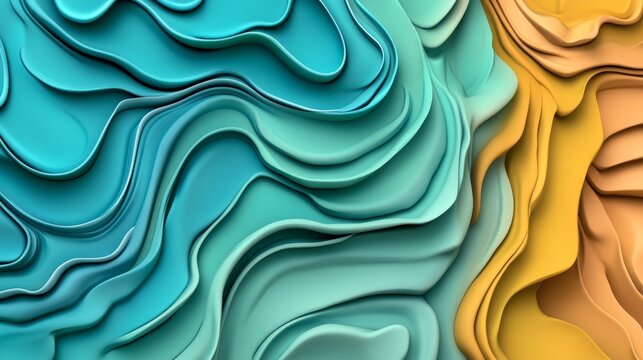 Modern digital design concepts are represented through abstract minimalist backgrounds that incorporate pink and yellow gradations and a glowing wave effect, symbolizing the future of technology