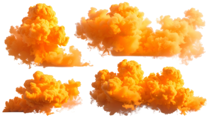 Orange clouds in a cluster