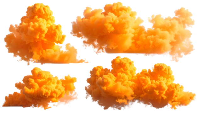 Orange clouds in a cluster