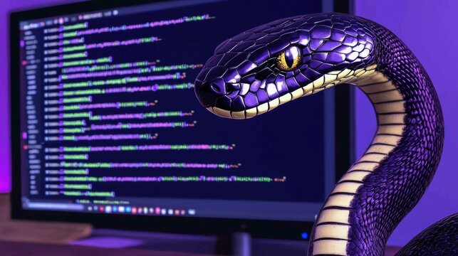 Highlighting coding in Python with a digital display.